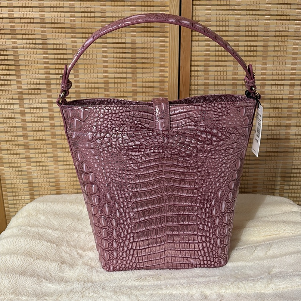 Brahmin Melbourne Collection Mulberry Potion Shira Bucket Bag - Picture 9 of 12
